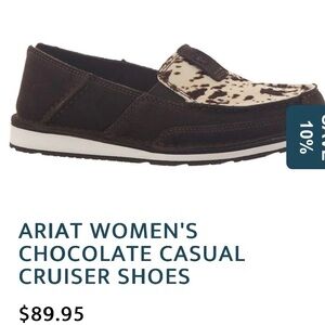 ARIAT WOMEN'S CHOCOLATE CASUAL CRUISER SHOES Size 8.5